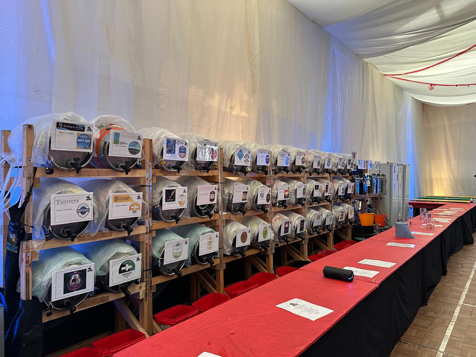 Casks racked and ready at the Currie Beer & Curry Festival