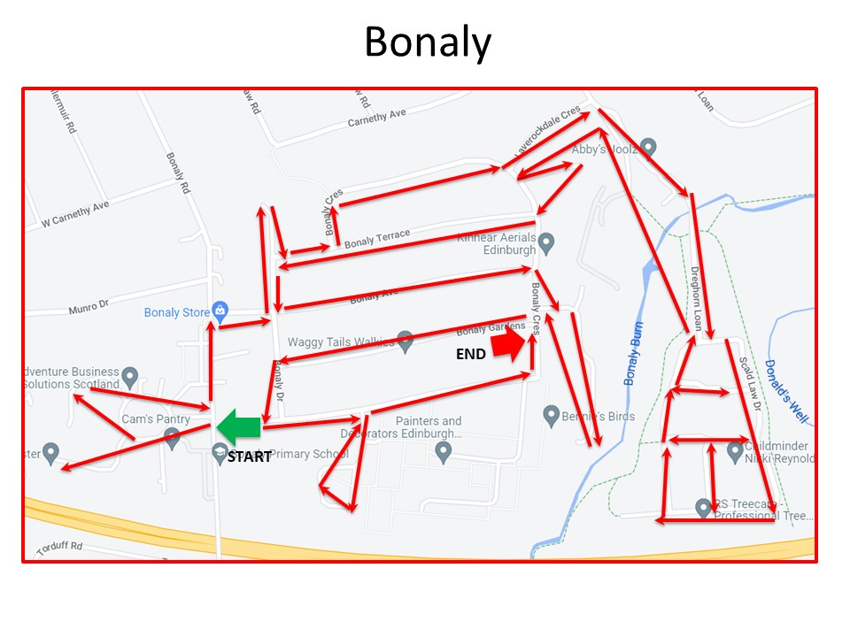 Bonaly Route Map