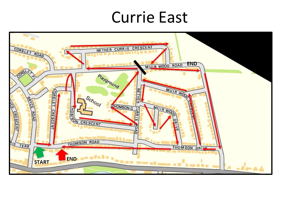 Currie East Route Map