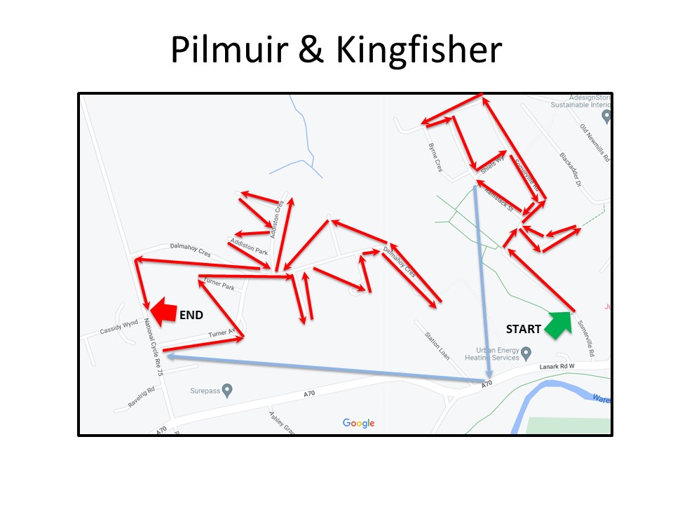 Harmeny School, Kingfisher Park & Pilmuir Route Map